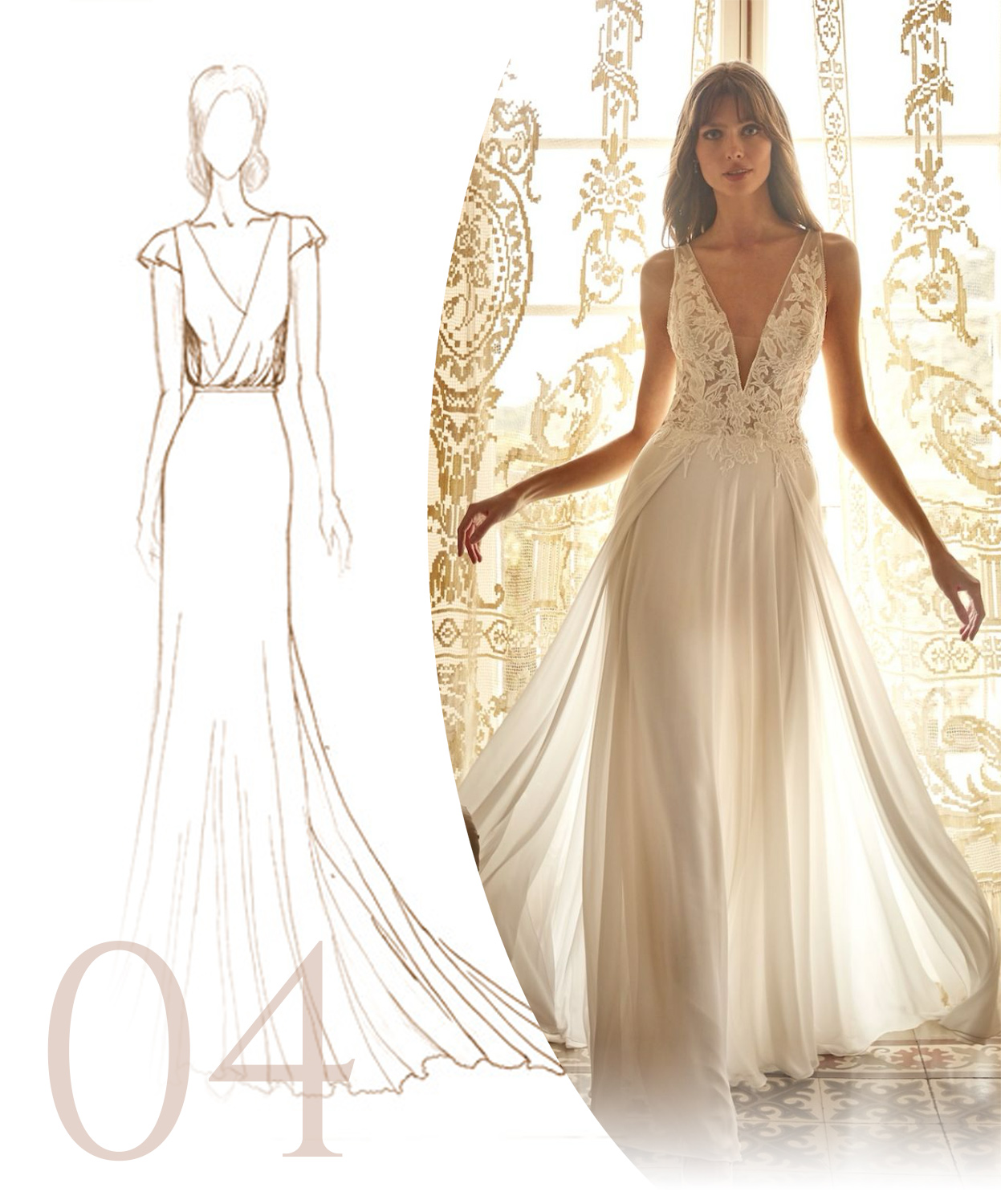 Robes de mariée Boh&egrave;me - Fluide